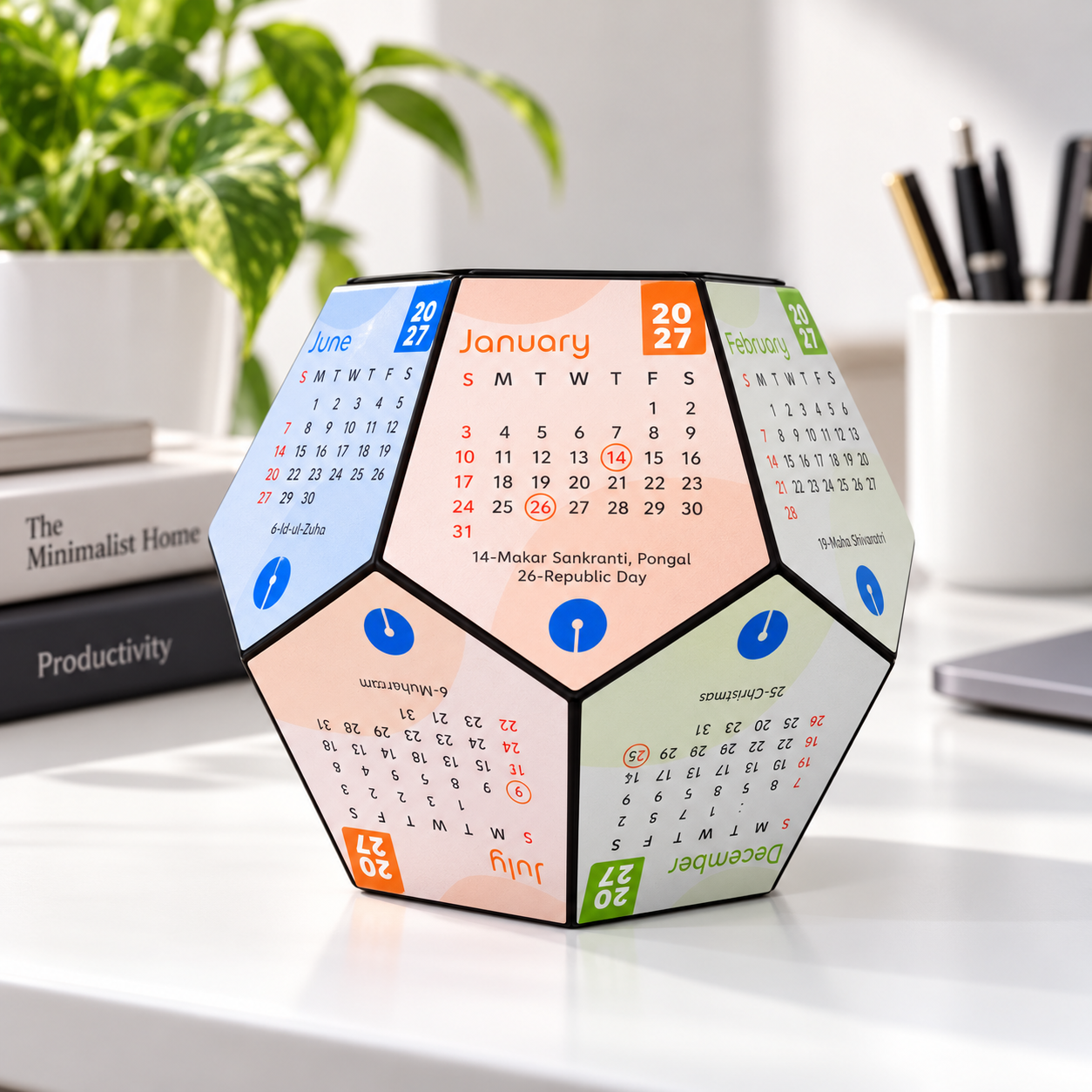 Dodo Ball Calendar 2026 | Customized 12-Sided MDF Desk Calendar ...